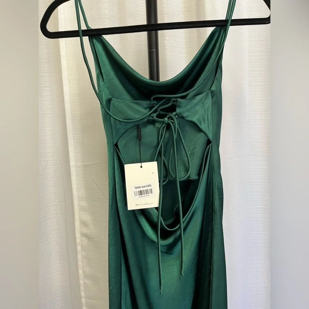 Hello Molly WHO LOVES YOU MIDI DRESS TEAL NWT | size XS (2)